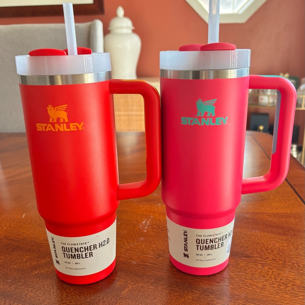 2 Stanley Red and Pink Quencher 30 oz. Tumblers